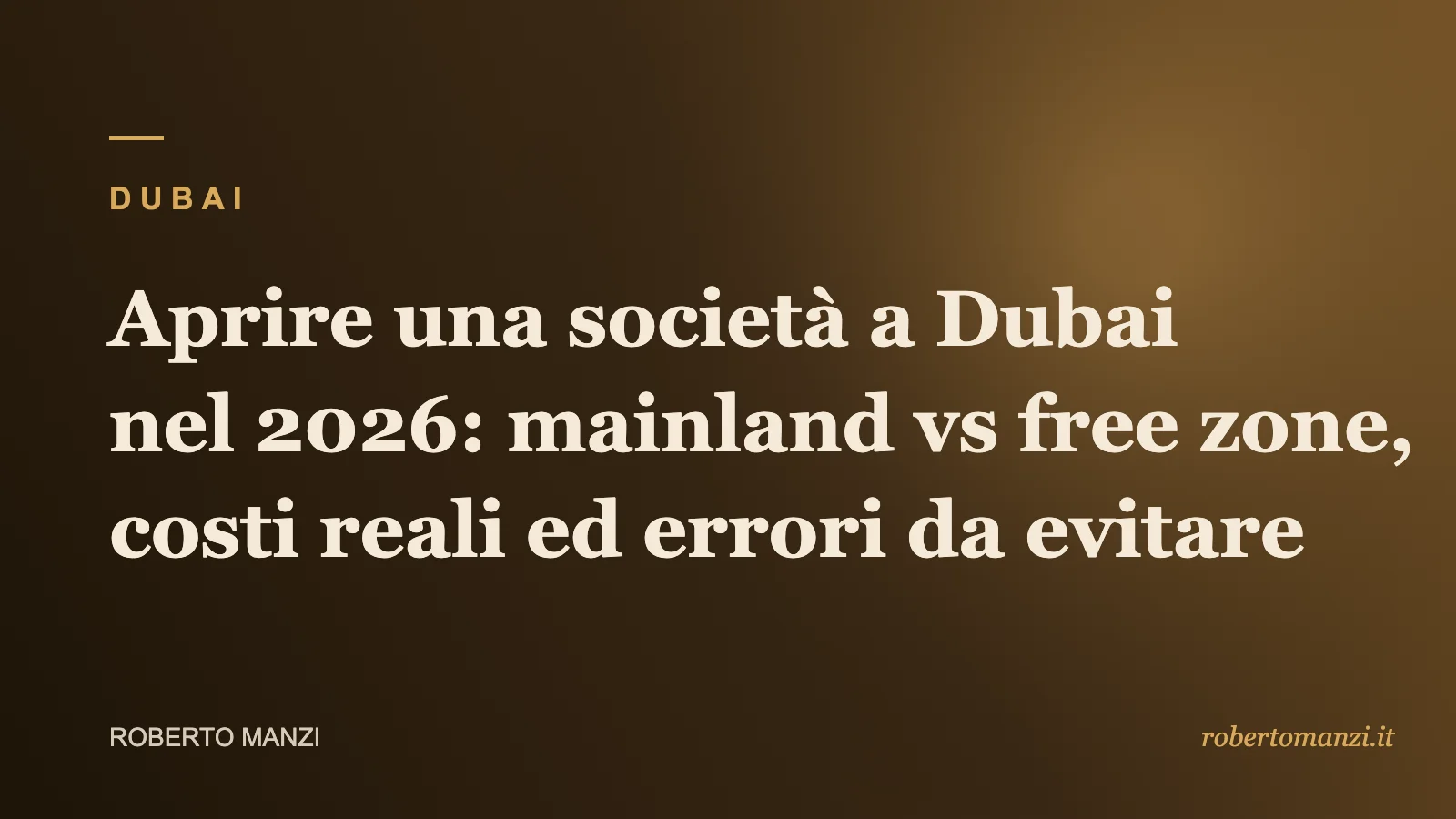 Aprire una società a Dubai nel 2026